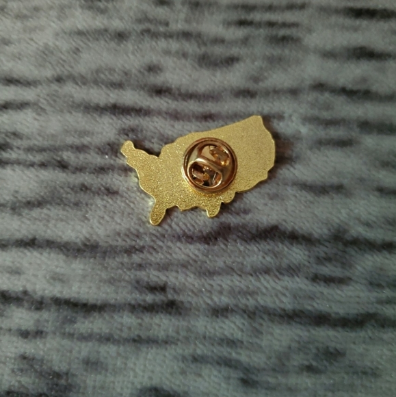 Brass & Enamel America Lapel Pin - Picture 2 of 4